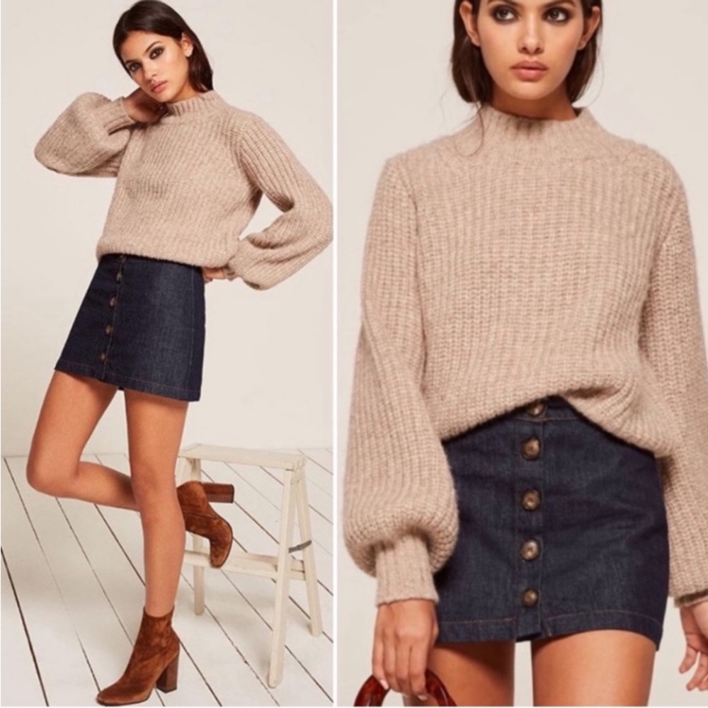 Denim mini skirt by Reformation
